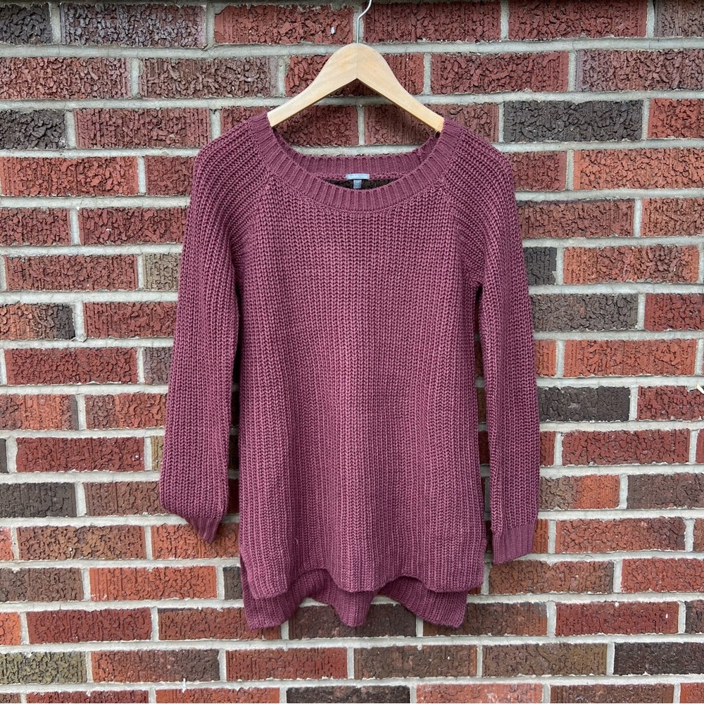 Charlotte Russe Dusty Mauve Pink Open Back Chunky Knit Pullover Sweater